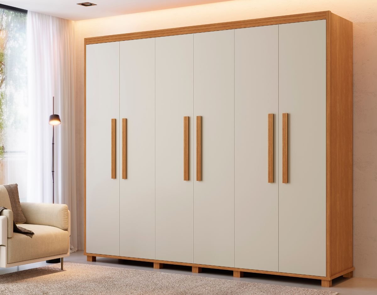 Guarda Roupa Casal Alto com Pé Madeira Pequim Lançamento | MadeiraMadeira