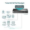Ver imagem 4 de Switch Poe 9 Portas Fast 10/100 (8 Portas Poe+) Tl-sf1009p Smb