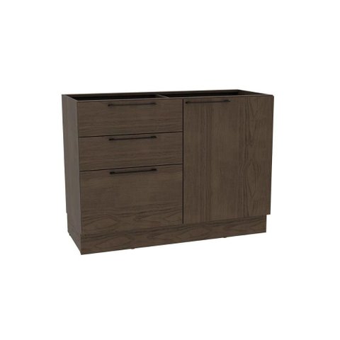Balcão de Cozinha Amsterdam Ph 3135 C/ 1 Porta 3 Gavetas e Divisor de Talheres S/ Tampo 120cm Avela