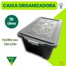 Caixa Plastica Organizadora 70 Litros Multiuso Preto com Tampa Documentos Brinquedos Roupas Sapatos - 8