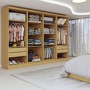 Ver imagem 4 de Guarda-roupa Casal Osasco 8 Portas 4 Gavetas com Espelho Jequitibá/granizo - Panorama Móveis