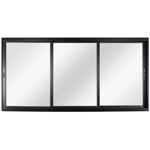 Vitro de Aluminio 3 Folhas Móveis sem Grade Linha Modular:1,00 X 1,50/preto