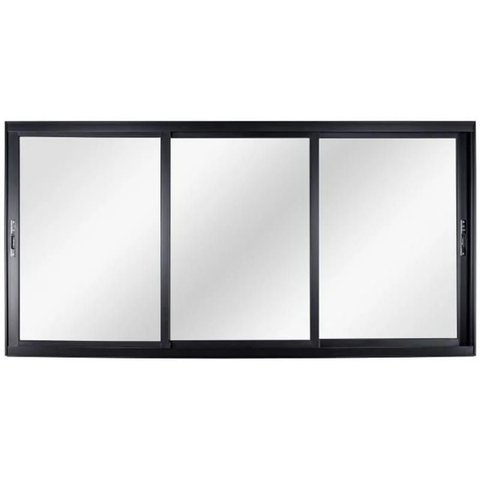 Vitro de Aluminio 3 Folhas Móveis sem Grade Linha Modular:1,00 X 1,50/preto