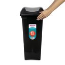 Ver imagem 3 de Lixeira Plástica com Tampa Basculante Preta/prata 40l Casablanca Sanremo