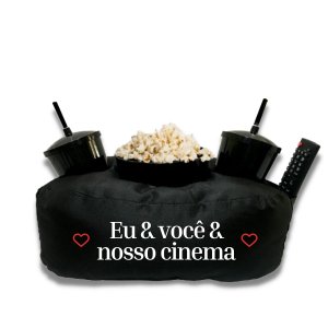 Almofada Porta Pipoca Casal Eu, Você E Nosso Cinema:Preto