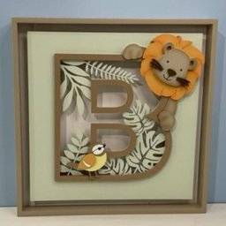 Quadro Caixa Charme Safari Letra Leão - QDSF-05B BH BABY KIDS - 3
