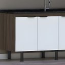 Ver imagem 2 de Gabinete Cozinha 3 Gavetas Armário 100% Mdf Multiuso 174cm: Rustico/branco
