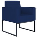 Ver imagem 5 de Kit 3 Poltronas Decorativas Sala Recepção Base Fixa Metal Helô L02 Suede Azul Marinho - Lyam