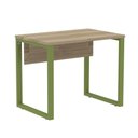 Ver imagem 1 de Mesa Escritório P25 Tub Pandin 90 Cm (larg) Tampo Mdp Noce Naturalle Pé Aço Tubular Verde Mirô