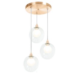 Pendente Triplo Harmony Bolinha New Cobre + Lampada G9 3000k - 2