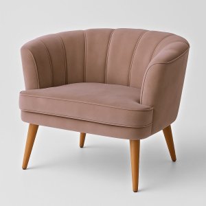 Poltrona Decorativa para Recepção Pés de Madeira Resiste Tecido Veludo Macia