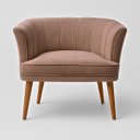 Ver imagem 4 de Poltrona Decorativa para Recepção Pés de Madeira Natural Tecido Veludo Premium Suporta 120kg