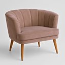 Ver imagem 5 de Poltrona Decorativa para Recepção Pés de Madeira Natural Tecido Veludo Premium Suporta 120kg