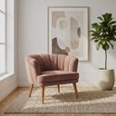 Ver imagem 1 de Poltrona Decorativa para Recepção Pés de Madeira Natural Tecido Veludo Premium Suporta 120kg