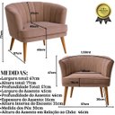 Ver imagem 2 de Poltrona Decorativa para Recepção Pés de Madeira Resiste Tecido Veludo Macia