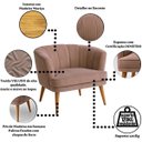 Ver imagem 3 de Poltrona Decorativa para Recepção Pés de Madeira Natural Tecido Veludo Premium Suporta 120kg