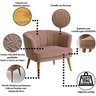 Poltrona Decorativa para Recepção Pés de Madeira Natural Tecido Veludo Premium Suporta 120kg - 3
