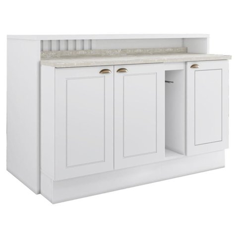 Bancada e Balcao Gourmet 146 Cm Ce818 Americana Branco Calcare Henn