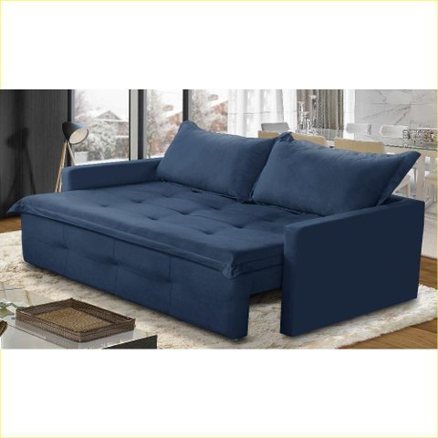 Sofá sem Caixa Retrátil e Reclinável 2,00m com Molas Maira Suede Rover & Beato