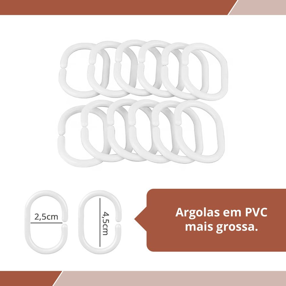 1 Cortina Box Banheiro PVC Grossa Antimofo Ilhós Ro 140x230 - 5