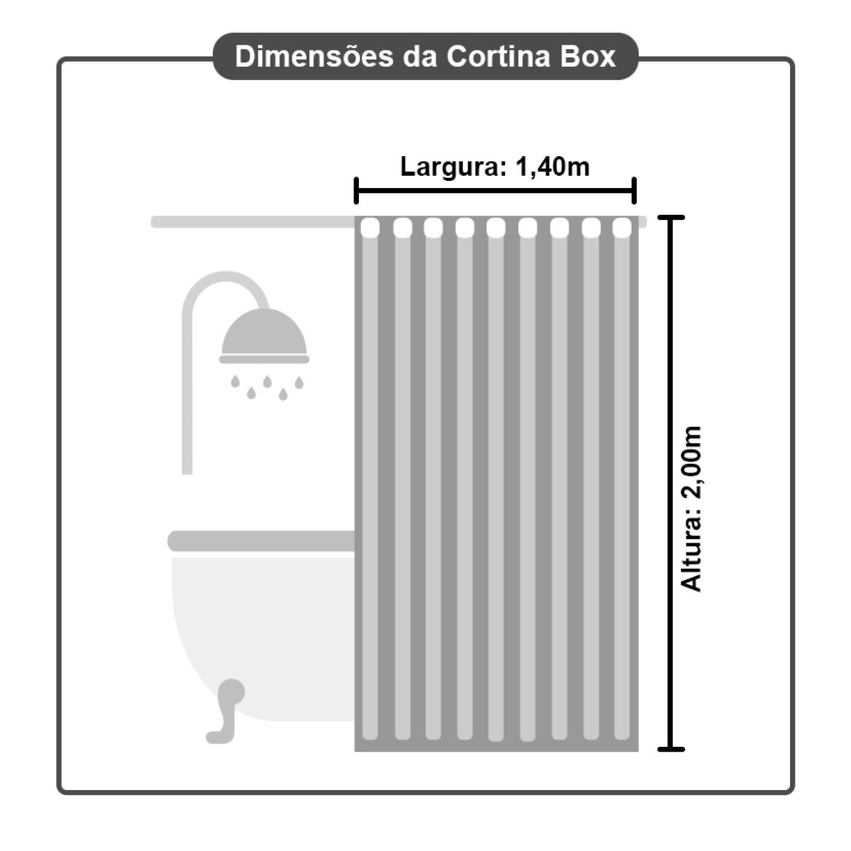 1 Cortina Box Banheiro Pvc Grossa Antimofo Ilhós Ro 140x230 - 6