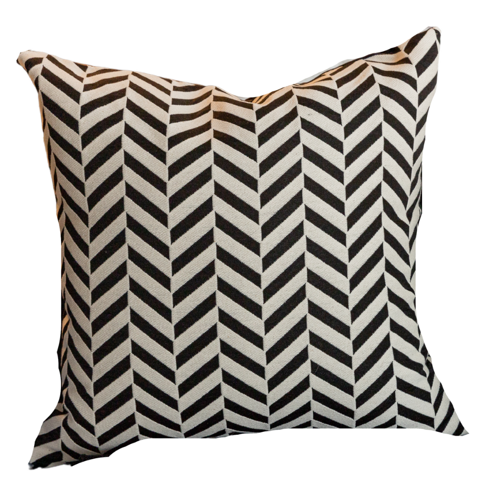 Almofada Chevron Black & White Quadrada:somente Capa