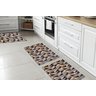 Kit Tapetes e Passadeira De Cozinha 3 Peças Antiderrapante Ladrilhos Caramelo e Preto - 2