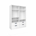 Ver imagem 5 de Guarda-Roupa para Quarto Infantil 4 Portas e 4 Gavetas Theo Branco/Neve/Azul Petróleo