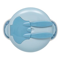 Kit Refeição Infantil Buba com Compartimento e Talheres Azul - 5