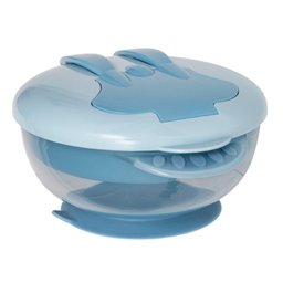 Kit Refeição Infantil Buba com Compartimento e Talheres Azul - 1