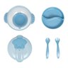 Kit Refeição Infantil Buba com Compartimento e Talheres Azul - 3