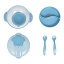 Ver imagem 3 de Kit Refeição Infantil Buba com Compartimento e Talheres Azul