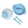 Kit Refeição Infantil Buba com Compartimento e Talheres Azul - 11