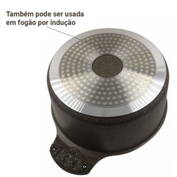 Caçarola + Tampa Granflavor Marrom Revestimento Granito 26cm - 3