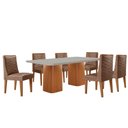 Ver imagem 2 de Mesa de Jantar Eloise 180cm Tampo Mdf Vidro com 6 Cadeiras Safira