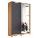 Ver imagem 1 de Guarda Roupa Frizatto 2 Portas Deslizantes Flex Freijó/titanium com Espelho - Móveis Albatroz