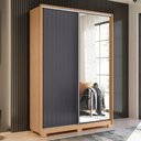 Ver imagem 2 de Guarda Roupa Frizatto 2 Portas Deslizantes Flex Freijó/titanium com Espelho - Móveis Albatroz