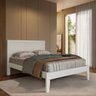 Cama Casal Topázio 1,40 Branco/freijó em Madeira Pinus - Finestra - 1