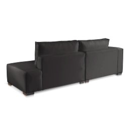 Sofá 2 3 4 Lugares Modulado Almofada Solta Molas Istambul Braço Esquerdo Suede Preto 1,9m - 3