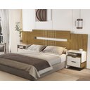Ver imagem 1 de Cabeceira Box Luiza de Mdf Ajustável para Casal e Queen com Mesa de Cabeceira Designer Moderno