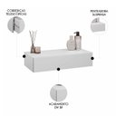 Ver imagem 3 de Penteadeira Suspensa 60cm 1 Gaveta Carina M24 Branco - Mpozenato