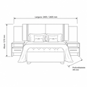 Ver imagem 2 de Cabeceira Cama Box Casal Monterrey com 2 Mesa de Cabeceira Novo Horizonte Cumaru