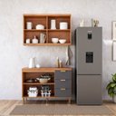 Ver imagem 4 de Cozinha Modulada 2 Peças com 1 Balcão e 1 Armário Aéreo Elena Cinamomo/Titanium