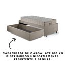 Ver imagem 3 de Base Box Cama Solteiro Sapateira Linho Bege e Colchão Airtech Ortobom 88x188