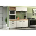 Ver imagem 1 de Kit de Cozinha Compacta Isis C/ 3 Portas e 3 Gavetas Branco/mel - Movelbento