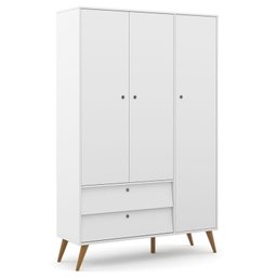 Berço Multifuncional Bkids com Guarda Roupa 3 Portas Gold Branco Freijó Eco Wood – Matic - 12
