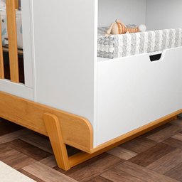 Berço Multifuncional Bkids com Guarda Roupa 3 Portas Gold Branco Freijó Eco Wood – Matic - 4