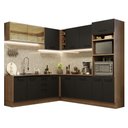 Ver imagem 3 de Armário de Cozinha Completa de Canto 459cm Rustic Preto Agata Madesa 01
