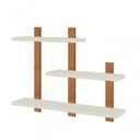 Ver imagem 2 de Nicho 3 Prateleiras Suspensas Industrial Off White/freijó F35