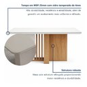 Ver mais imagens de Conjunto Sala de Jantar 6 Lugares Retangular Tampo Vidro/MDF 170cm Mesa Astrid com Cadeiras Luar Cinza Amêndoa Clean/Off White/Cinza